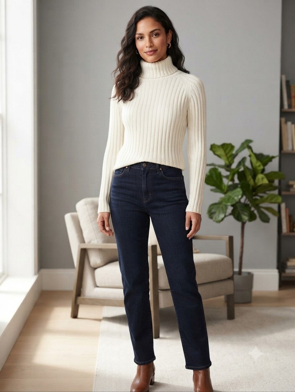 ✨ Vintage 90s/Y2K London Jean Victoria’s Secret Ribbed Turtleneck Sweater - L ✨️